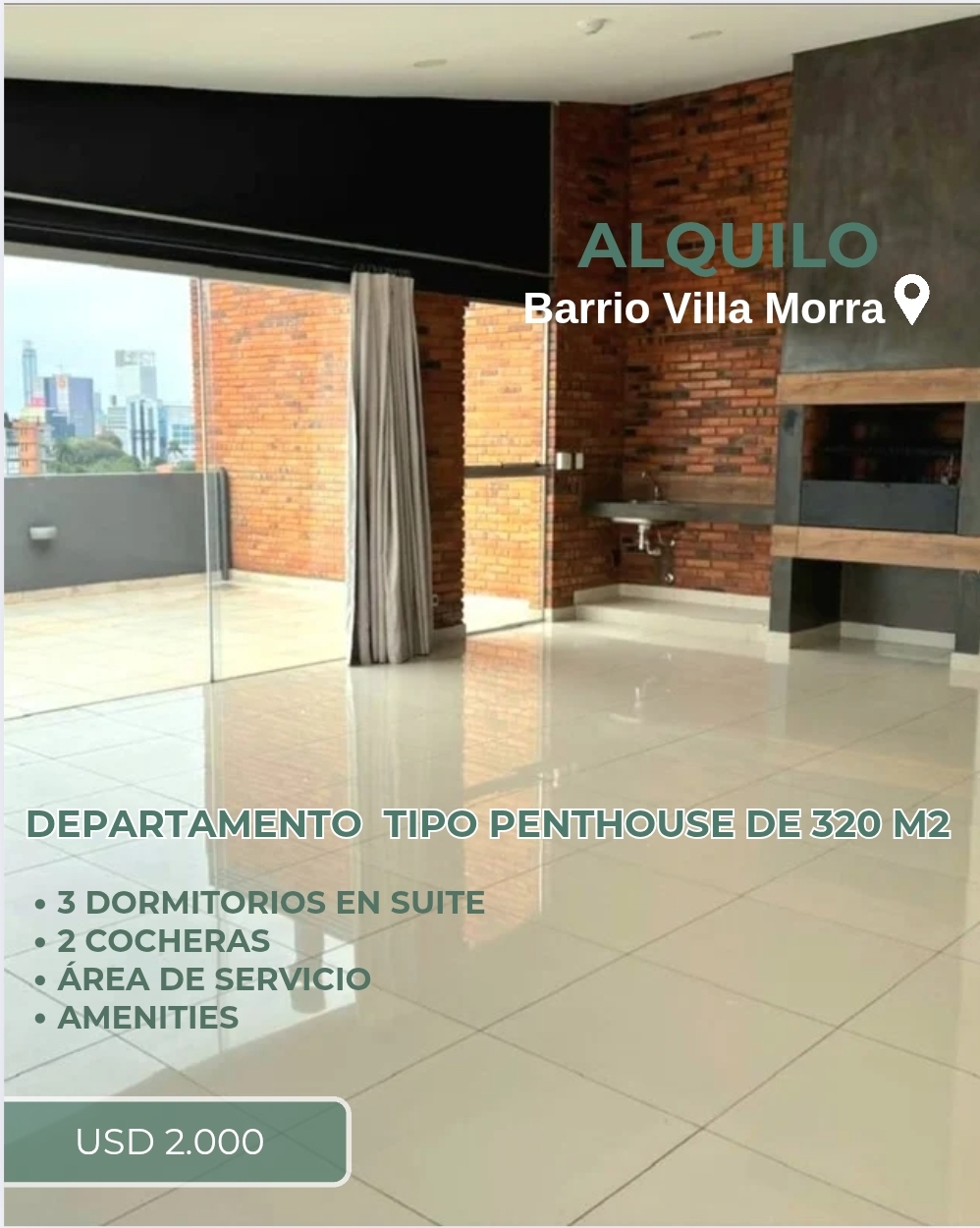 Departamento en alquiler en Villa Morra