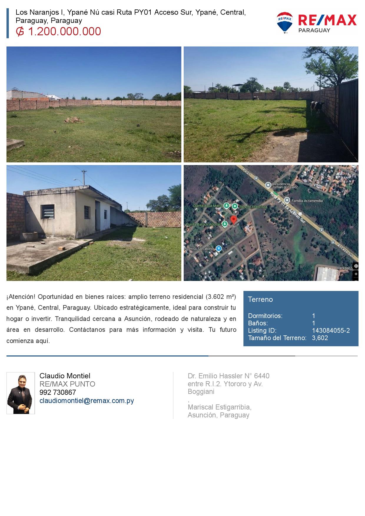 Terreno en venta en Ypane