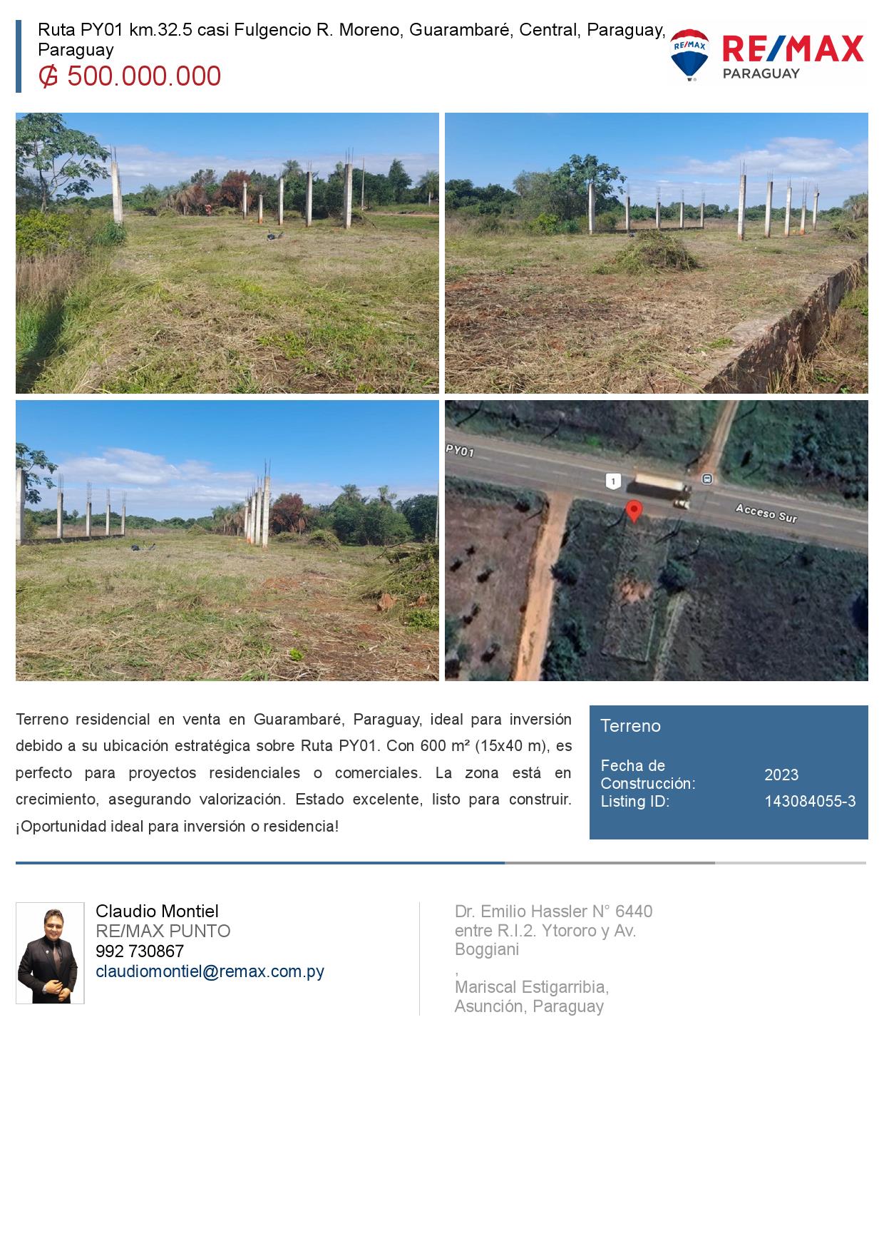 Terreno en venta en Guarambare
