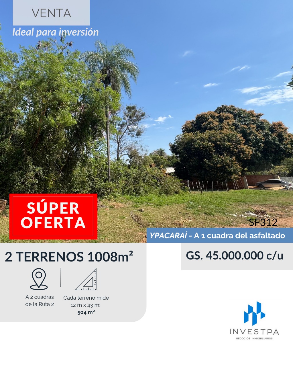 Terreno en venta en Ypacarai