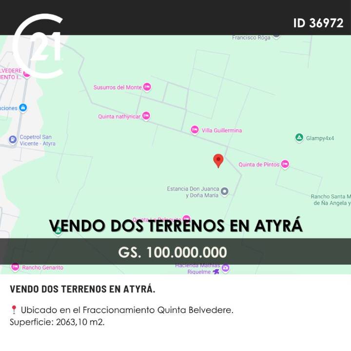 Terreno en venta en Atyra