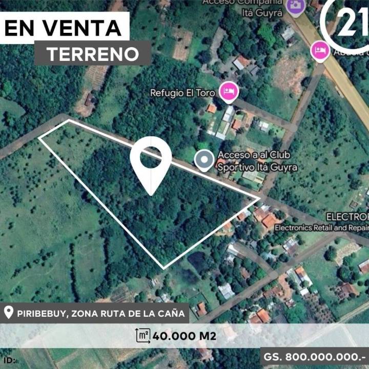Terreno en venta en Piribebuy