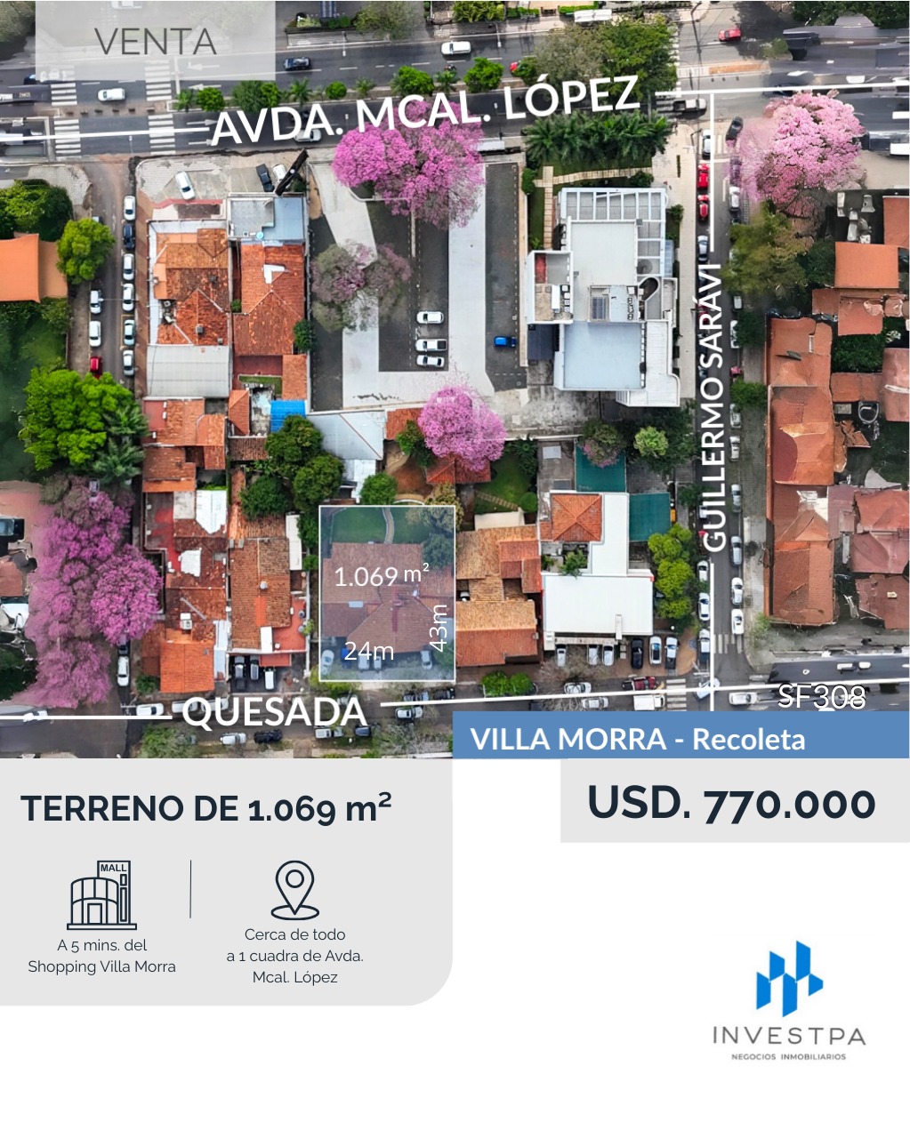 Terreno en venta en Villa Morra