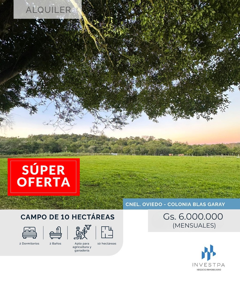 Estancia en alquiler en Colonia  Blas Garay, Caaguazu Paraguay