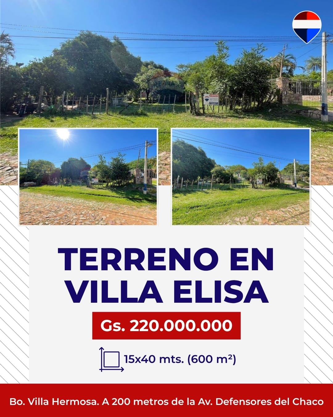Terreno en venta en Villa Hermosa